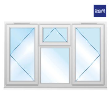 CWG Left & Right Side Hung with Top Opener Clear Triple Glazed White uPVC Window 