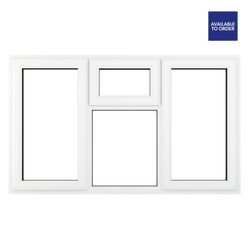 CWG Left & Right Side Hung with Top Opener Clear Triple Glazed White uPVC Window 