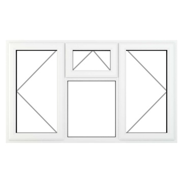 CWG Left & Right Side Hung with Top Opener Clear Triple Glazed White uPVC Window 