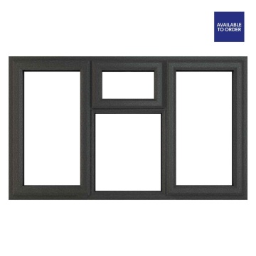 CWG Left & Right Side Hung with Top Opener Clear Triple Glazed Grey/White uPVC Window 