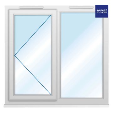 CWG Left Hand Hung with Fixed Panel Clear Triple Glazed White uPVC Window