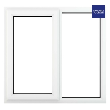 Crystal Left Hand Hung with Fixed Panel Clear Triple Glazed White uPVC Window