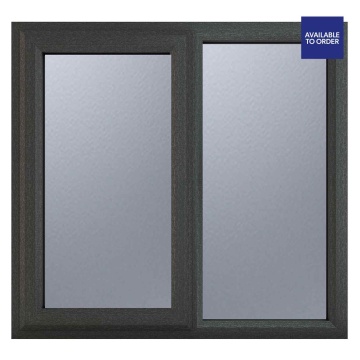 Crystal Left Hand Hung with Fixed Panel Obscure Triple Glazed Grey/White uPVC Window 