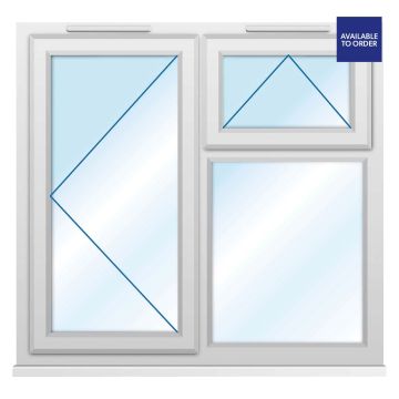 CWG Left Hand Side Hung with Top Opener Clear Triple Glazed White uPVC Window