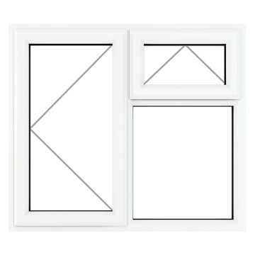 Crystal Left Hand Side Hung with Top Opener Clear Triple Glazed White uPVC Window