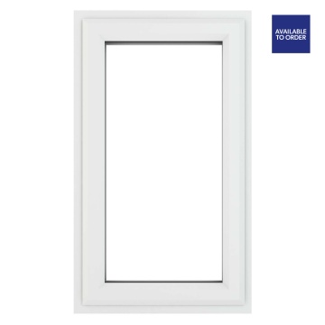 Crystal Right Hand Side Hung Clear Triple Glazed White uPVC Window 