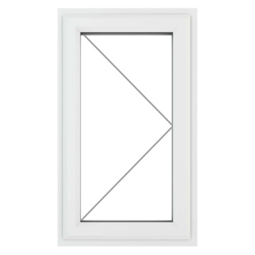 Crystal Right Hand Side Hung Clear Triple Glazed White uPVC Window 