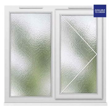 CWG Right Hand Hung with Fixed Panel Obscure Triple Glazed White uPVC Window
