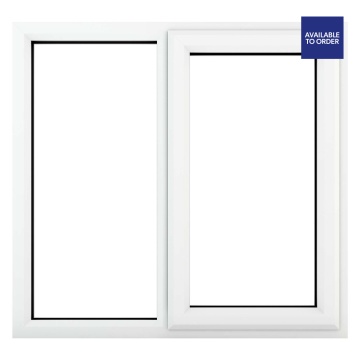 Crystal Right Hand Hung with Fixed Panel Clear Triple Glazed White uPVC Window 