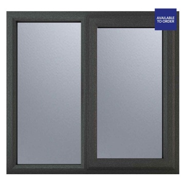 CWG Right Hand Hung with Fixed Panel Obscure Triple Glazed Grey/White uPVC Window
