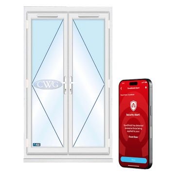 Smart Security Clear Glazed uPVC French Doors 1190 x 2085mm