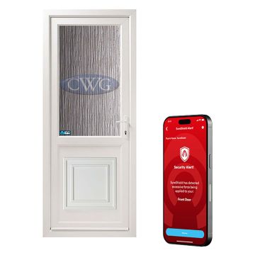Smart Security Obscure Glazed Left-Hung uPVC Door Set 840 x 2085mm