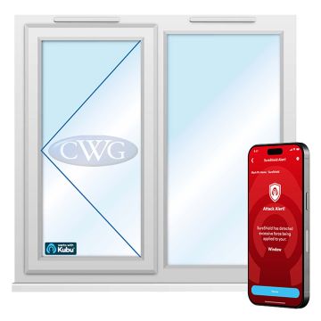 Smart Security Clear Glazed Left-Hung uPVC Window 1190 x 1040mm 