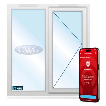 Smart Security Clear Glazed Right-Hung uPVC Window 1190 x 1190mm 