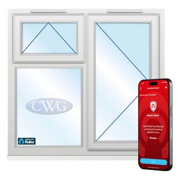Smart Security Clear Right-Hung with Top Opener uPVC Window 1190 x 1040mm 