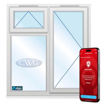 Smart Security Clear Right-Hung with Top Opener uPVC Window 1190 x 1190mm 