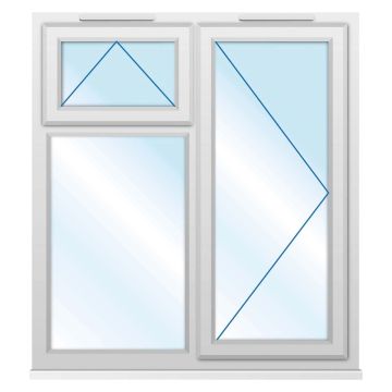 Smart Security Clear Right-Hung with Top Opener uPVC Window 1190 x 1190mm 