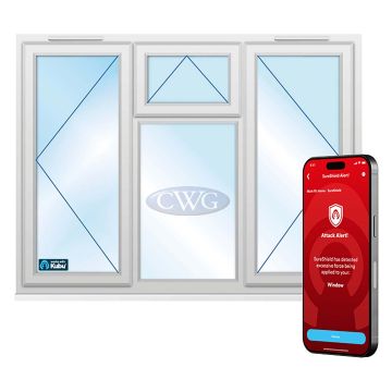 Smart Security Clear Glazed Four Pane uPVC Window 1770 x 1190mm 