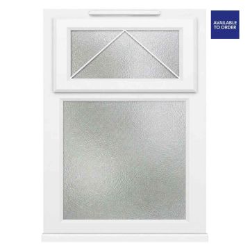 CWG Top Hung Over Fixed Panel Obscure Glazed White uPVC Window