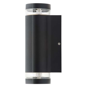 Zinc Helix Up & Down Wall Light Black IP44