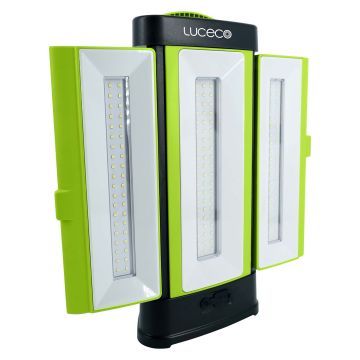 Luceco 50W 360° Rechargeable Open Area Tripanel Worklight