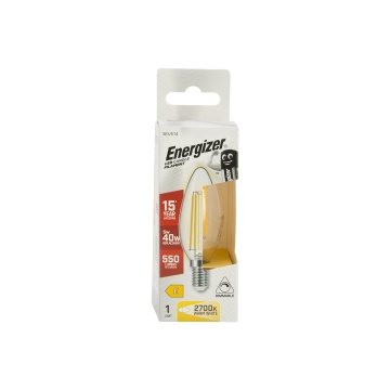 Energizer Filament LED Candle Light Bulb 470LM SES / E14