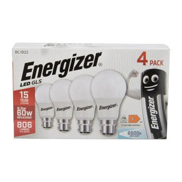 Energizer LED Daylight Light Bulbs GLS 806LM BC / B22 Pack of 4