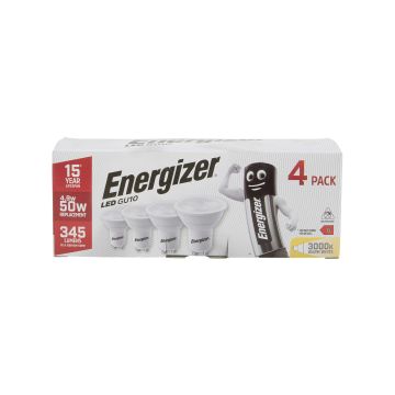 Energizer LED GU10 Warm White Spotlights 345LM 50° Pack of 4