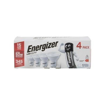 Energizer LED GU10 Daylight Spotlights 345LM 50° Pack of 4