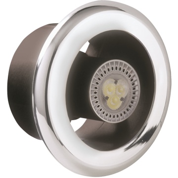 Manrose 100mm LED Shower Light Timer Fan Kit Chrome Fascia