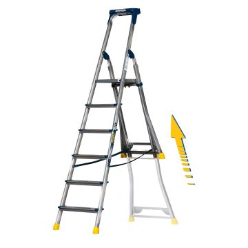 Werner Aluminium AdjustaStep PRO 6 Tread Step Ladder