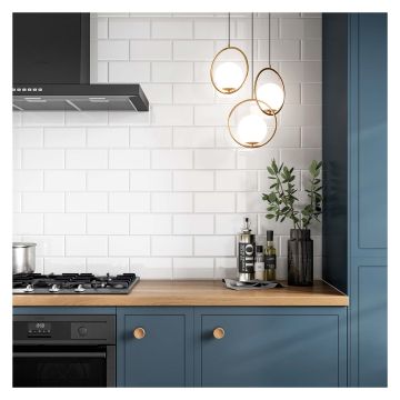 Liso Gloss White Ceramic Wall Tile 100 x 200mm