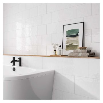 Bumpy Gloss White Ceramic Wall Tile 200 x 250mm