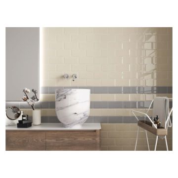 Metro Gloss Arctic Grey Ceramic Wall Tile 100 x 200mm