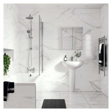 Calacatta White Porcelain Floor & Wall Tile 300 x 600mm