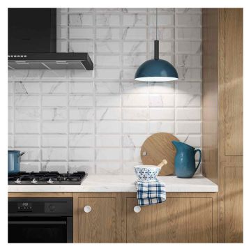 Metro Gloss Calacatta Ceramic Wall Tile 100 x 200mm