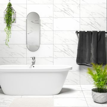 Classic Estaturio White Porcelain Wall & Floor Tile 300 x 600mm