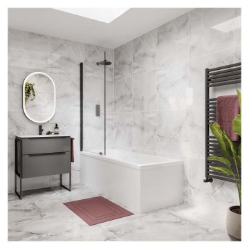 Grey Onyx Marble Polished Porcelain Floor & Wall Tile 600 x 1200mm