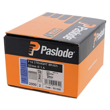 Paslode IM65 STRAIGHT Brad Fuel Pack F16 x 32mm Galvanised (Qty 2000 & 2 Fuel Cells)