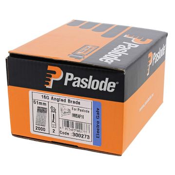 Paslode IM65A ANGLED Brad Fuel Pack F16 x 51mm Galvanised (Qty 2000 & 2 Fuel Cells)