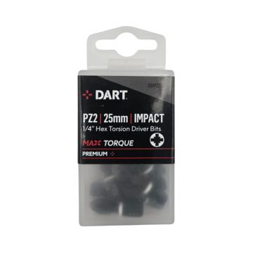 DART PZ2 25mm Impact Driver Bits Pack of 10