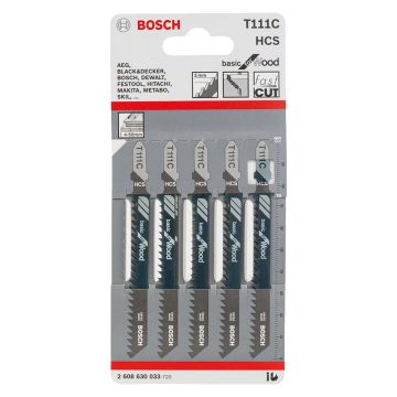 Jigsaw Blades For Wood T111c (Pk 5)