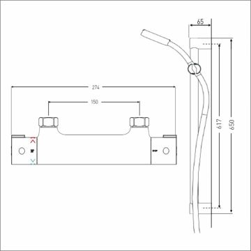 Bristan Frenzy Cool Touch Thermostatic Bar Shower Mixer with Kit