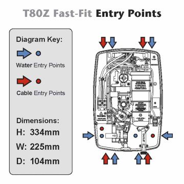 Triton T80Z Fast Fit 8.5kW White & Chrome Electric Shower