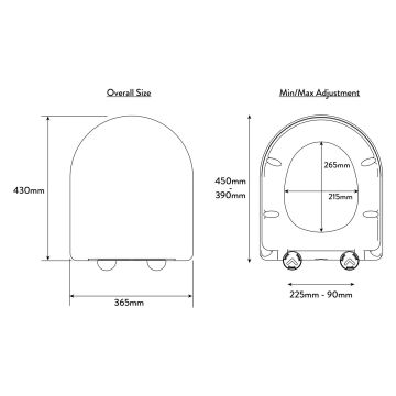 Croydex Eyre Flexi Fix Soft Close D-Shape Toilet Seat
