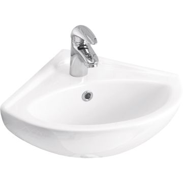 Lecico Atlas 1 Tap Hole Cloakroom Corner Basin 470 x 417mm