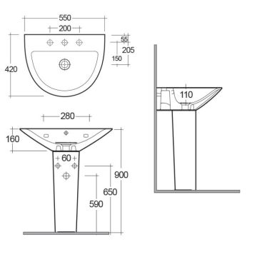RAK Morning Full Height Pedestal
