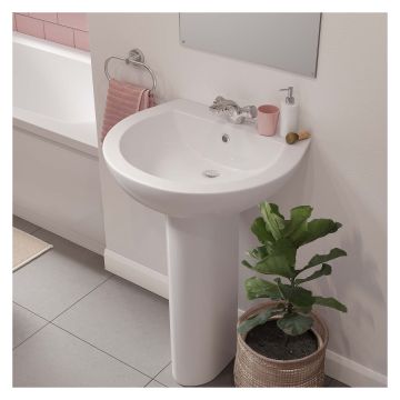 Norton 1 Tap Hole 550mm Basin & Pedestal Pack