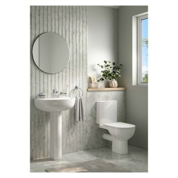 K-Vit Curve 1 Tap Hole 550mm Basin & Pedestal Pack