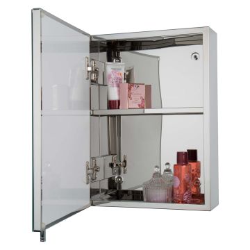 Croydex Avon Stainless Steel Single Mirror Door Bathroom Cabinet